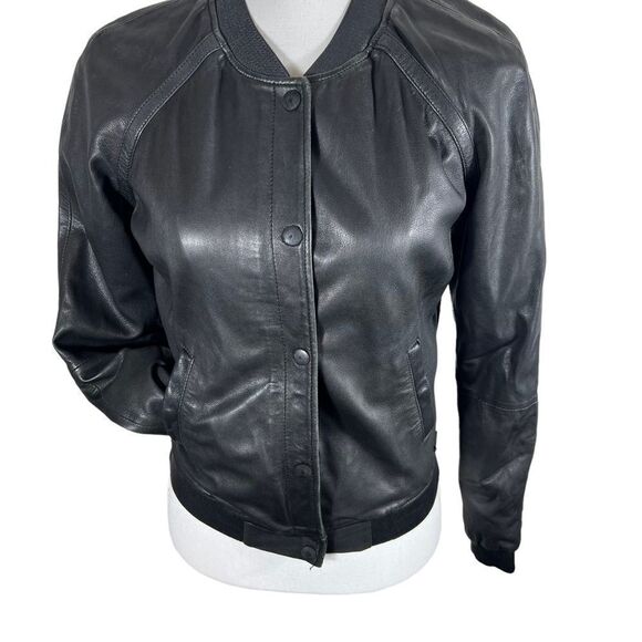 Maison Scotch Leather Bomber Jacket - Picture 5 of 13